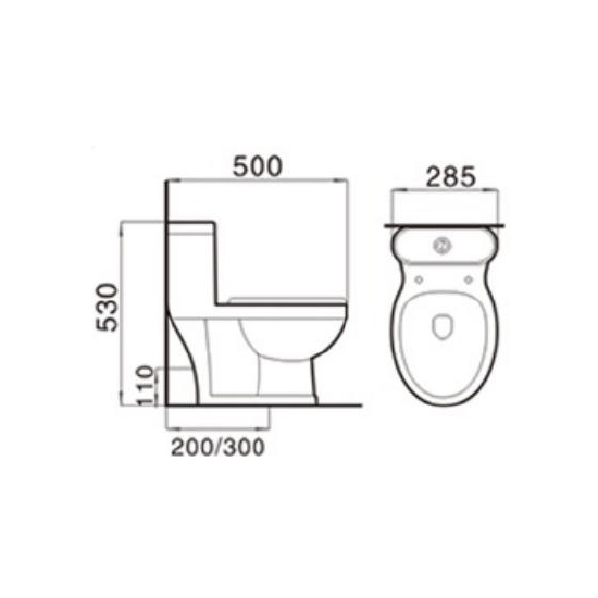 Asma klozet 1685-081 - Teknik çizim