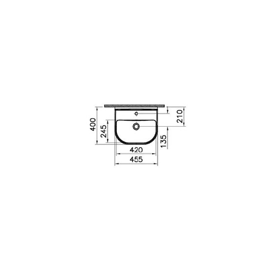 Poloviční podstavec pro umyvadlo | Kod: 1685-140 | 55/65* - Drawing