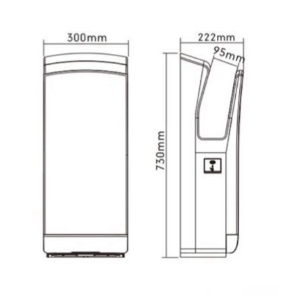 Hand-Dryer 1300-SUR66 - Drawing