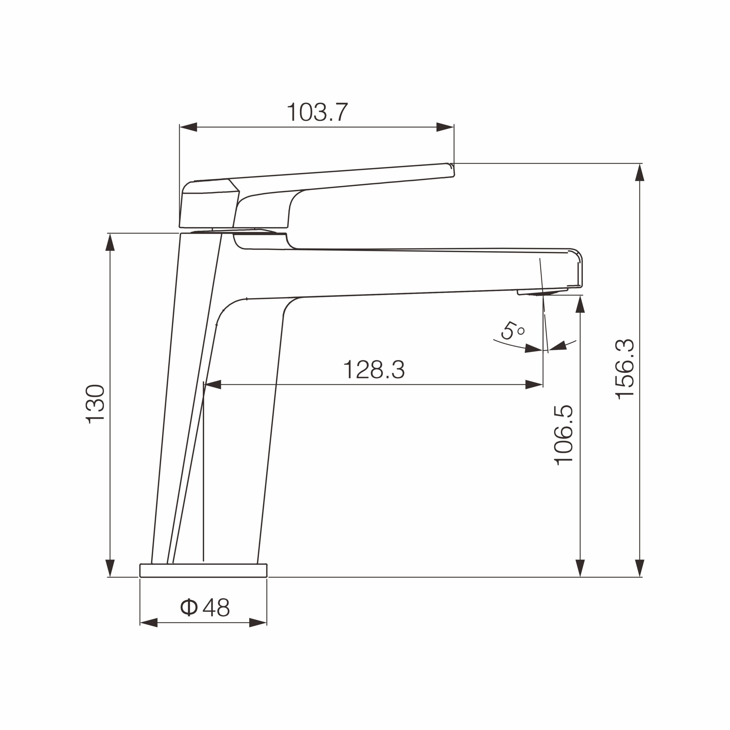 Lavabo Bataryası 1654-2233C - Teknik çizim