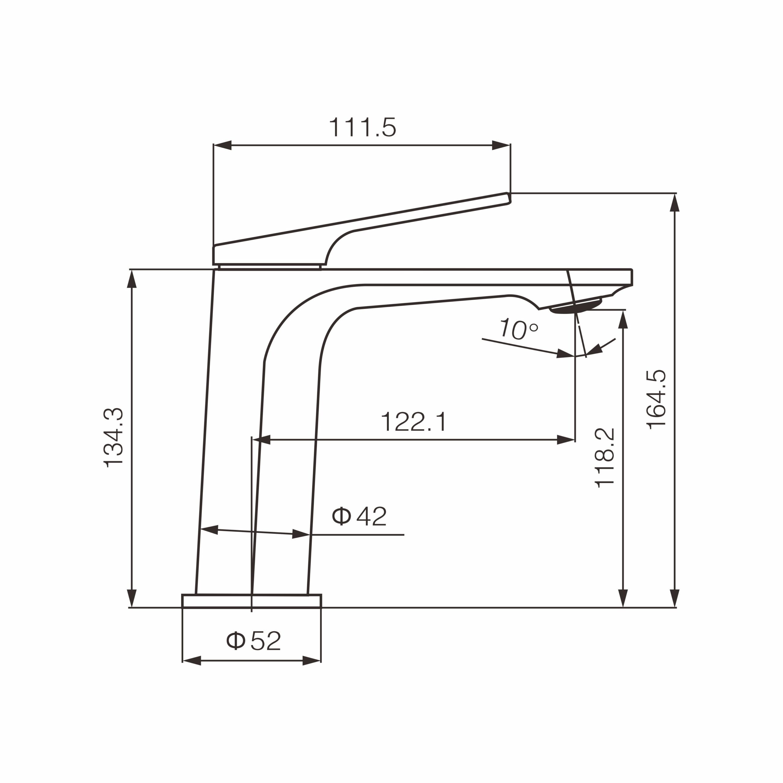 Lavabo Bataryası 1654-2125BN - Teknik çizim