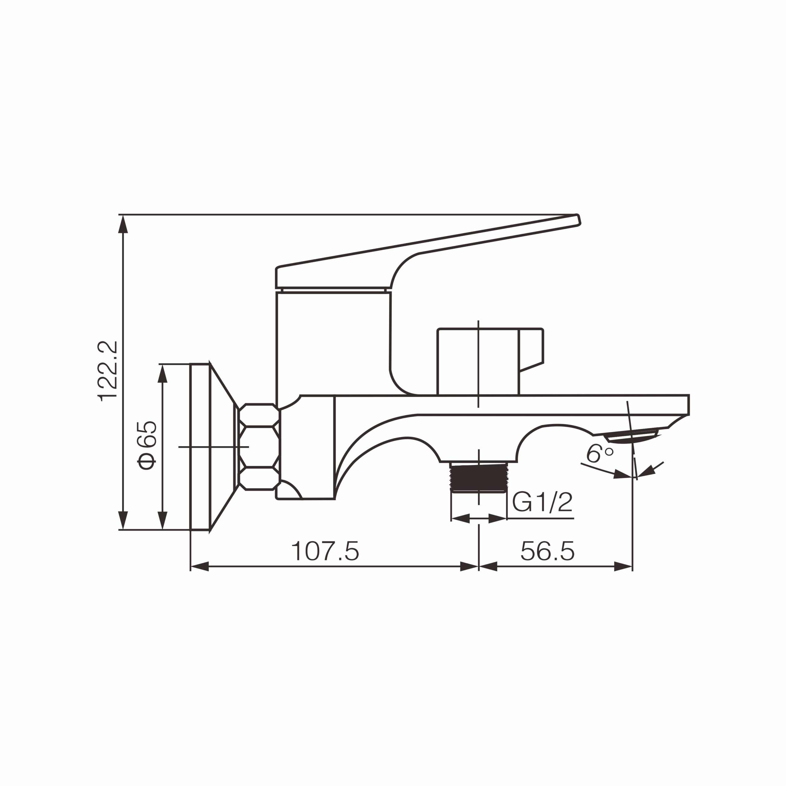 Duş Bataryası 570-022BN - Teknik çizim