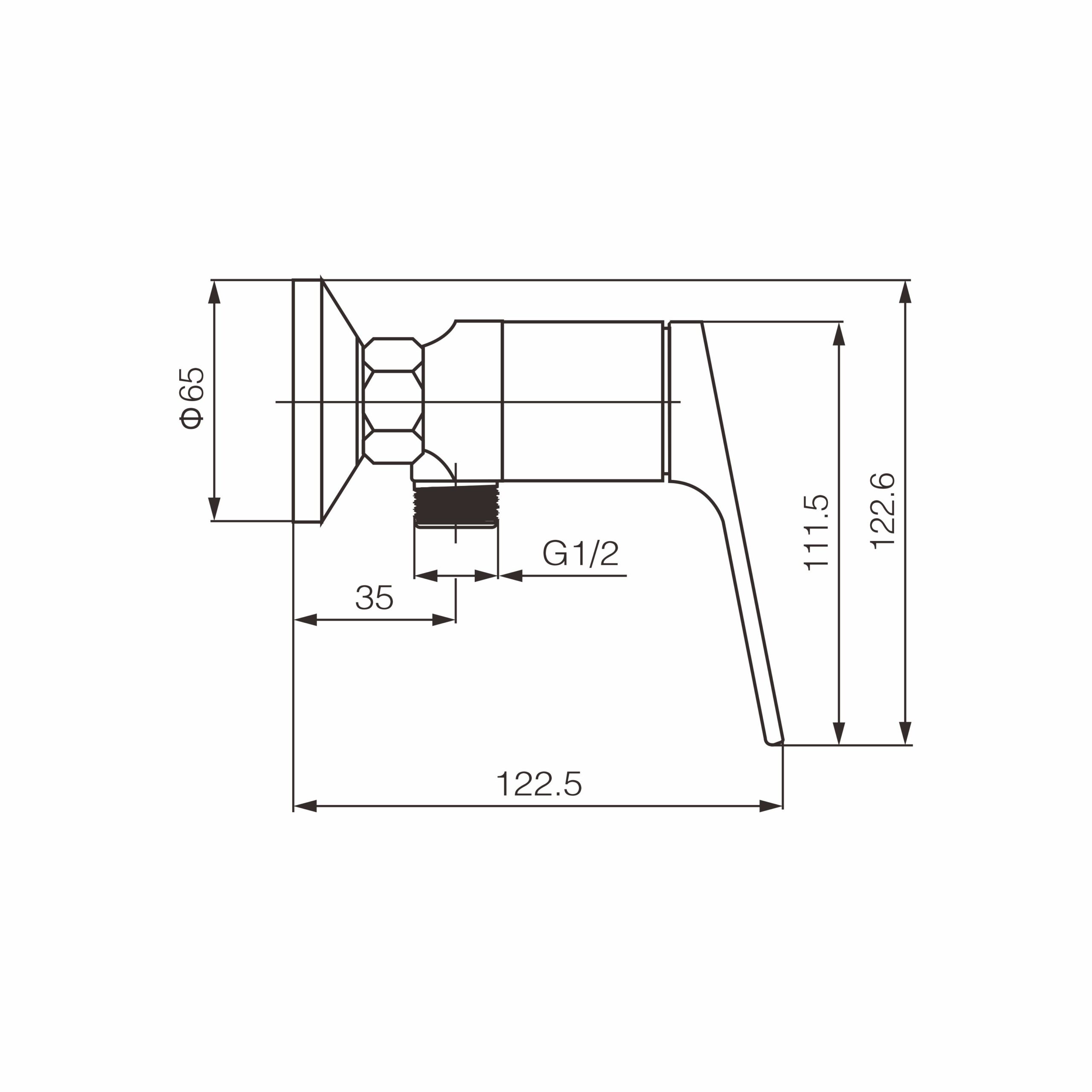 Duş Bataryası 570-023BN - Teknik çizim