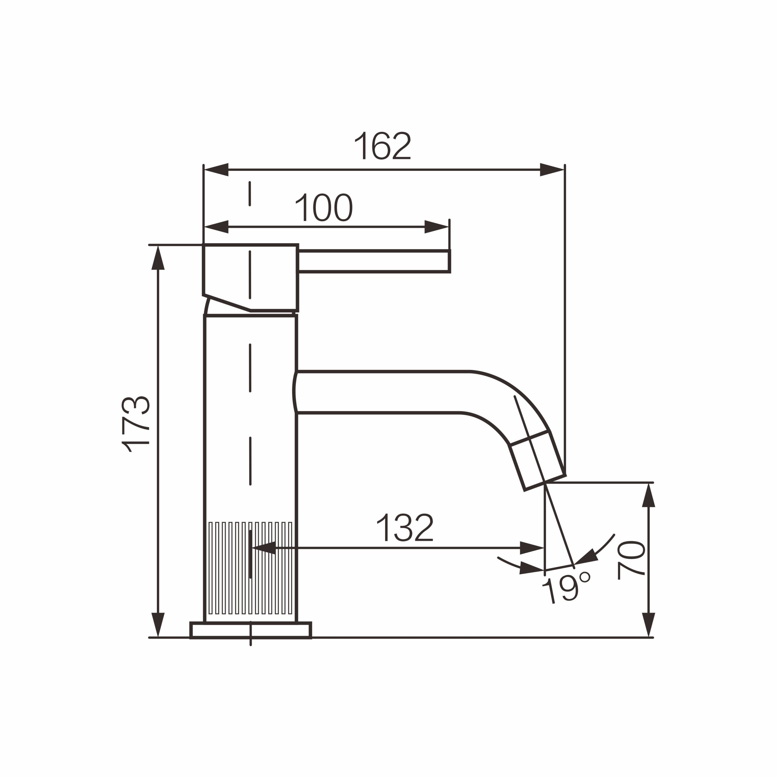 Lavabo Bataryası 1654-2249C - Teknik çizim