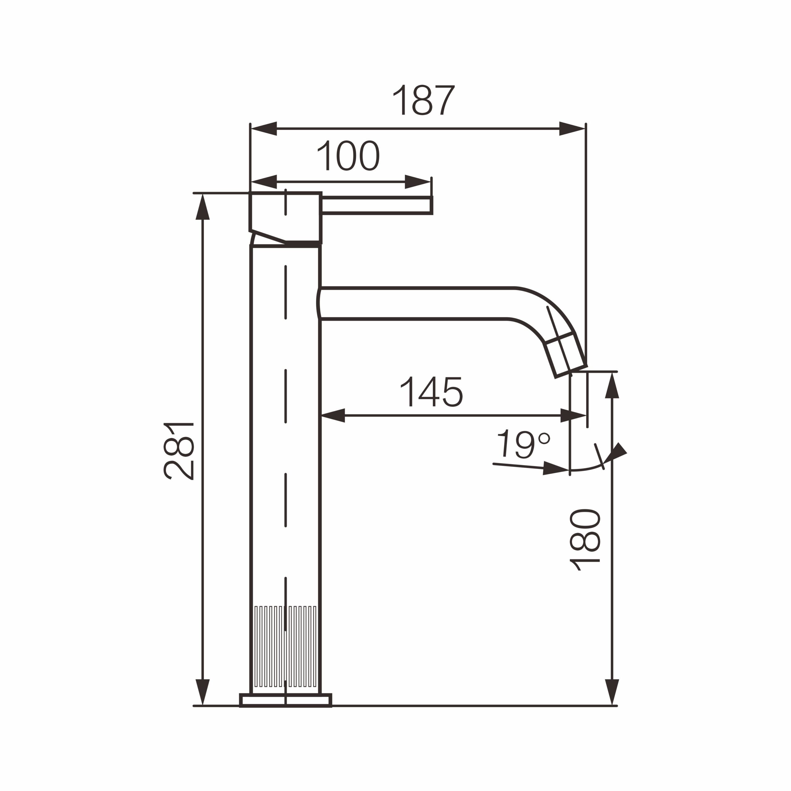 Lavabo Bataryası 1654-2130RG - Teknik çizim