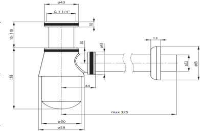 Bottle Trap 601-500 - Drawing
