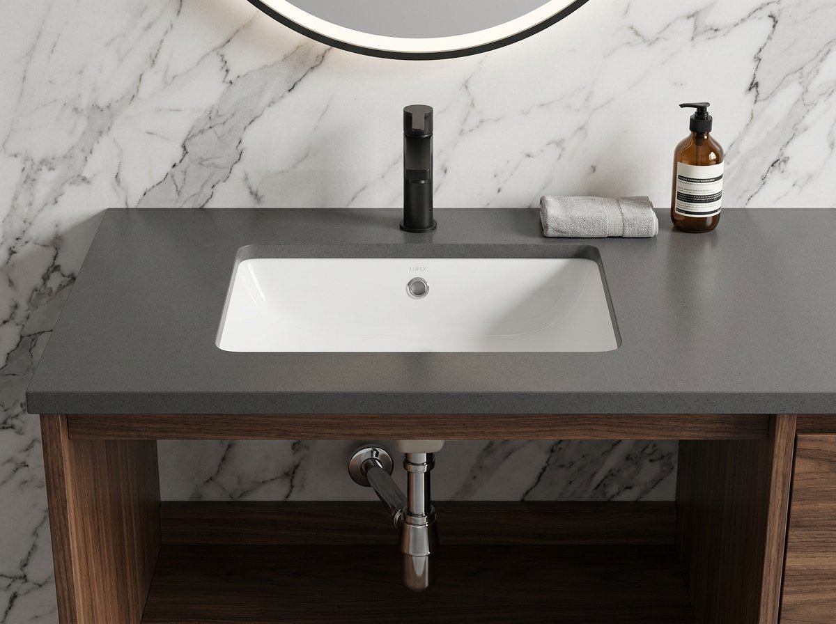 Installed — Ceramic washbasin 1610-0227