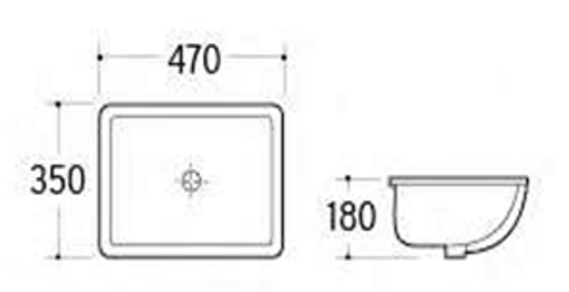 Drawing — Ceramic washbasin 1610-0227
