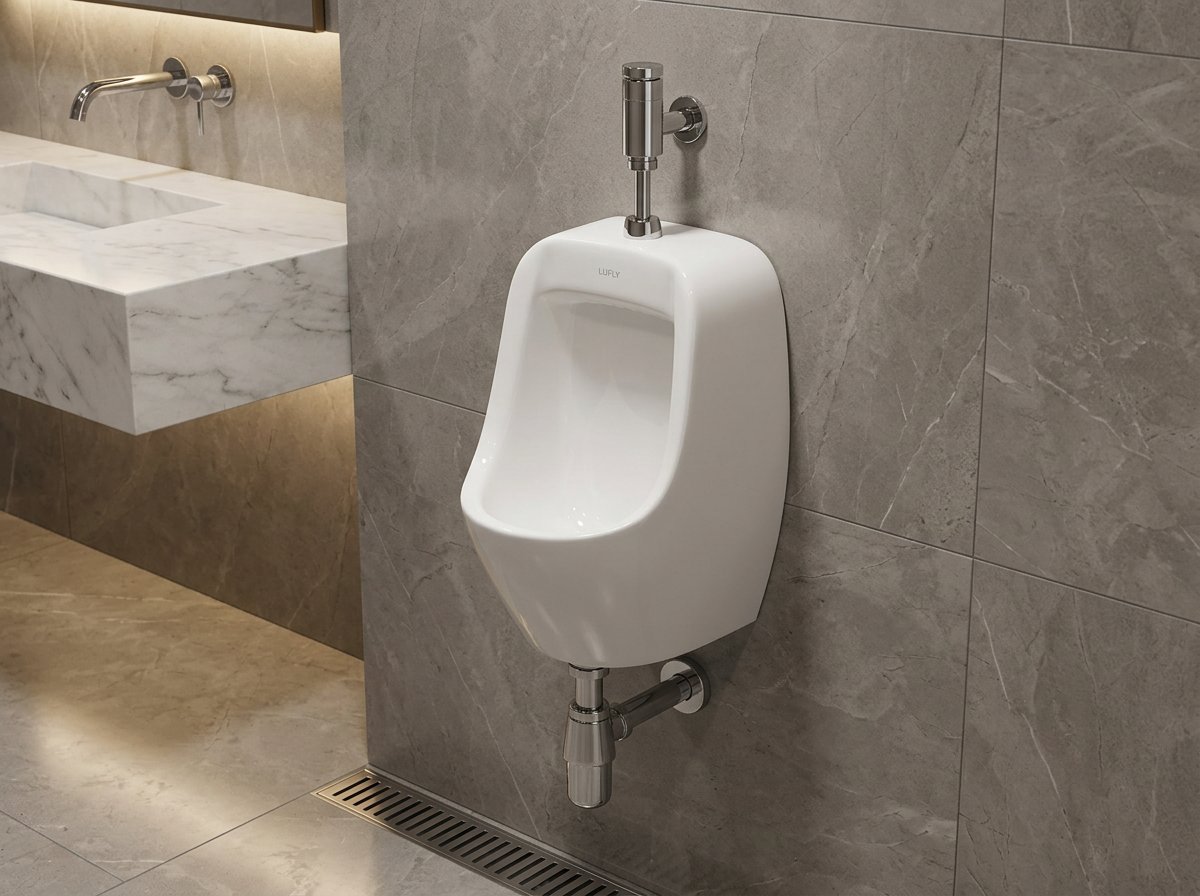Wall-mounted Manual Flushing Ceramic Urinal 1270-219 - Installed