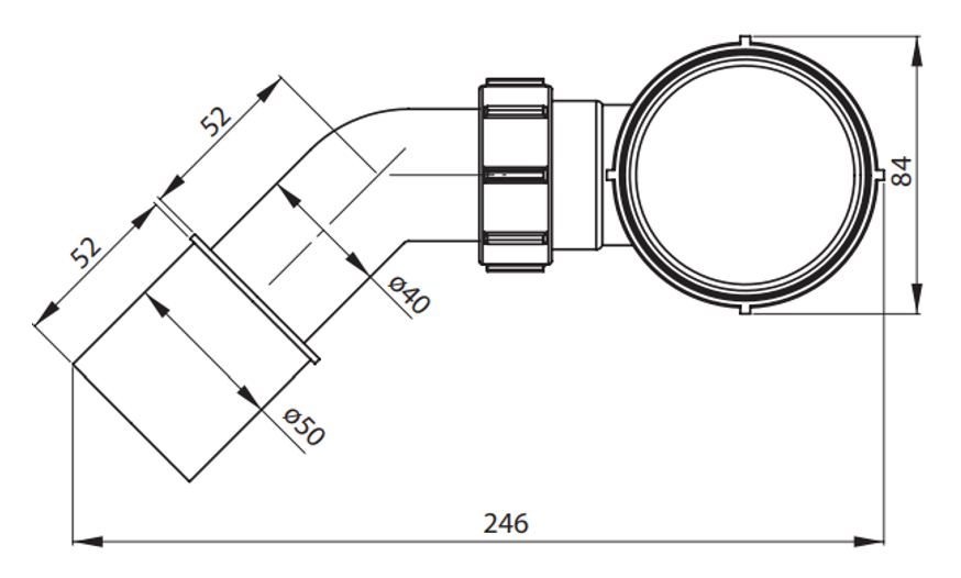 Duş teknesi gideri BBW-005 - Teknik çizim
