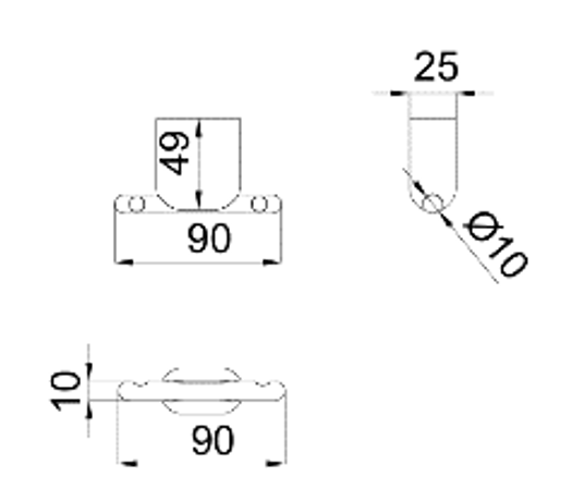İkili Elbise Askısı 1300-040C - Teknik çizim