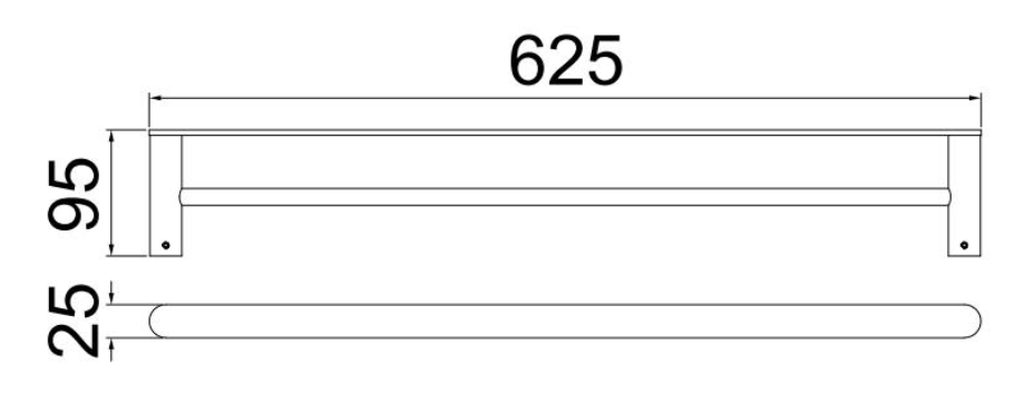 Výkres — Dvojitá tyč na ručníky 1300-1103GB