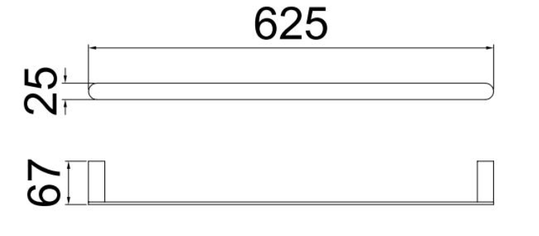 Výkres — Jednoduchá tyč na ručníky 1300-1104GB